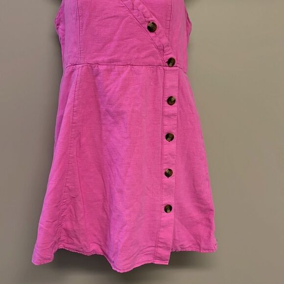 American Eagle Pink Lined Sundress with Adjustable Straps & Front Buttons-Medium - Picture 3 of 10